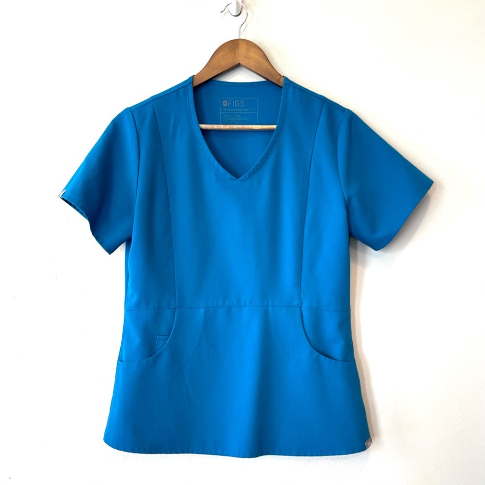 "Alps Blue" Aburi Scrub Top